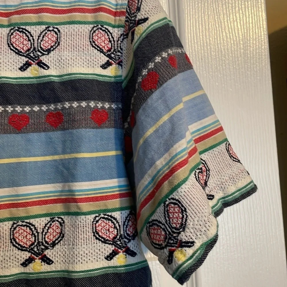 Cabin Creek women’s vintage tennis racket button down shirt size medium - Picture 6 of 9